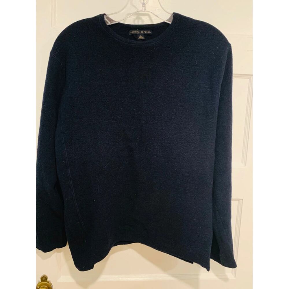 Banana Republic Vintage Blue Sweater Classic Crewneck Knit Fabric Women's Large